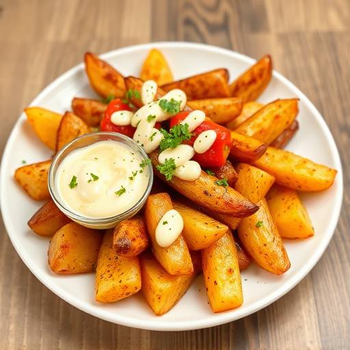 Patatas Bravas con salsa brava y alioli